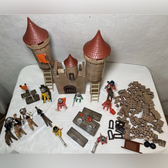 1974 1977 Geobra Playmobil System Medieval Castle Figures Horses Lot - Picture 12 of 12
